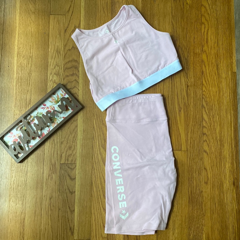 Converse powder pink workout set!